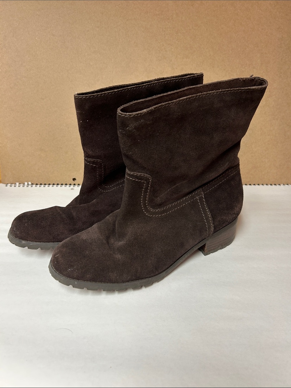 Etienne Aigner Dark Brown Suede Ankle Booties